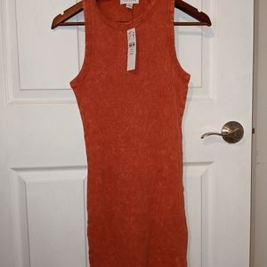 2/20 Topshop sleeveless bodycon orange dress